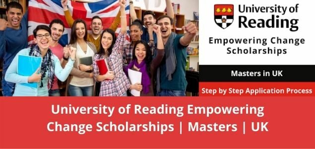 University of Reading Masters Scholarships, UK