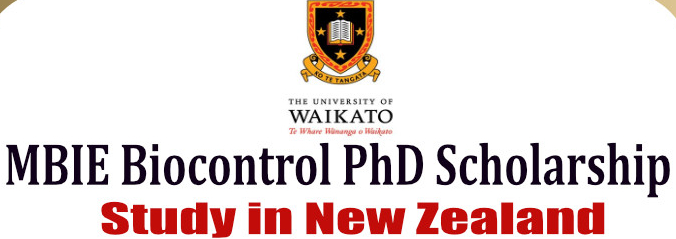 MBIE Biocontrol Scholarships, University of Waikato, New Zealand