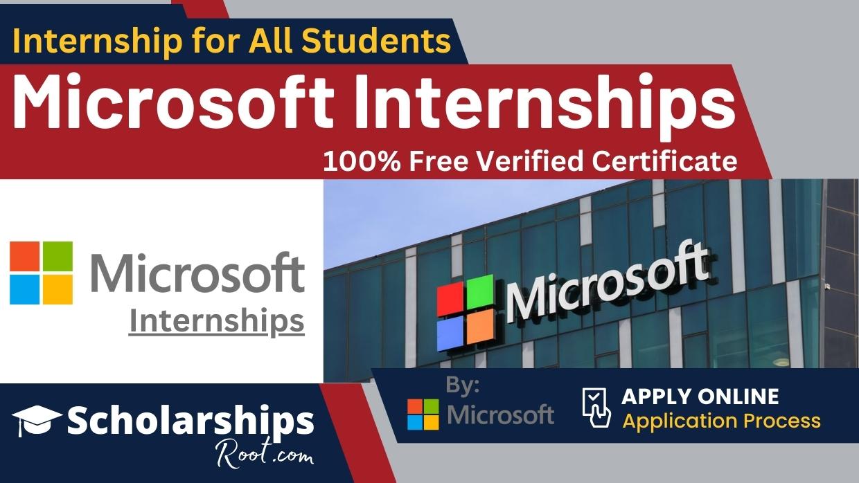 Microsoft Internships 2024 (100% Free Verified Certificate)