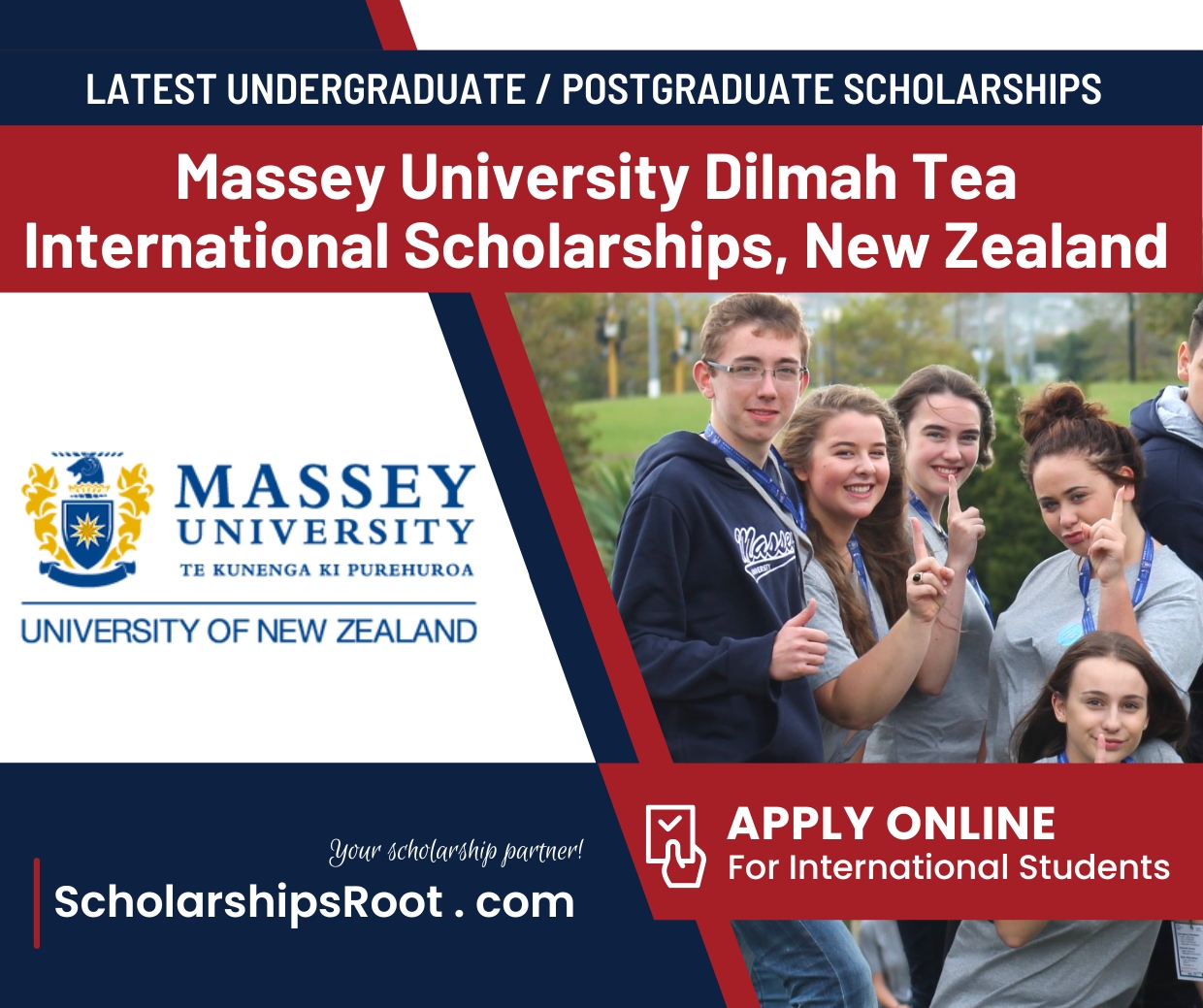 Massey University Dilmah Tea International Scholarships New Zealand